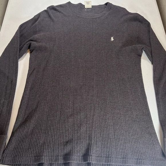 RALPH LAUREN GOLF Striped Collar Polo gray vintage Sz S - Picture 2 of 8